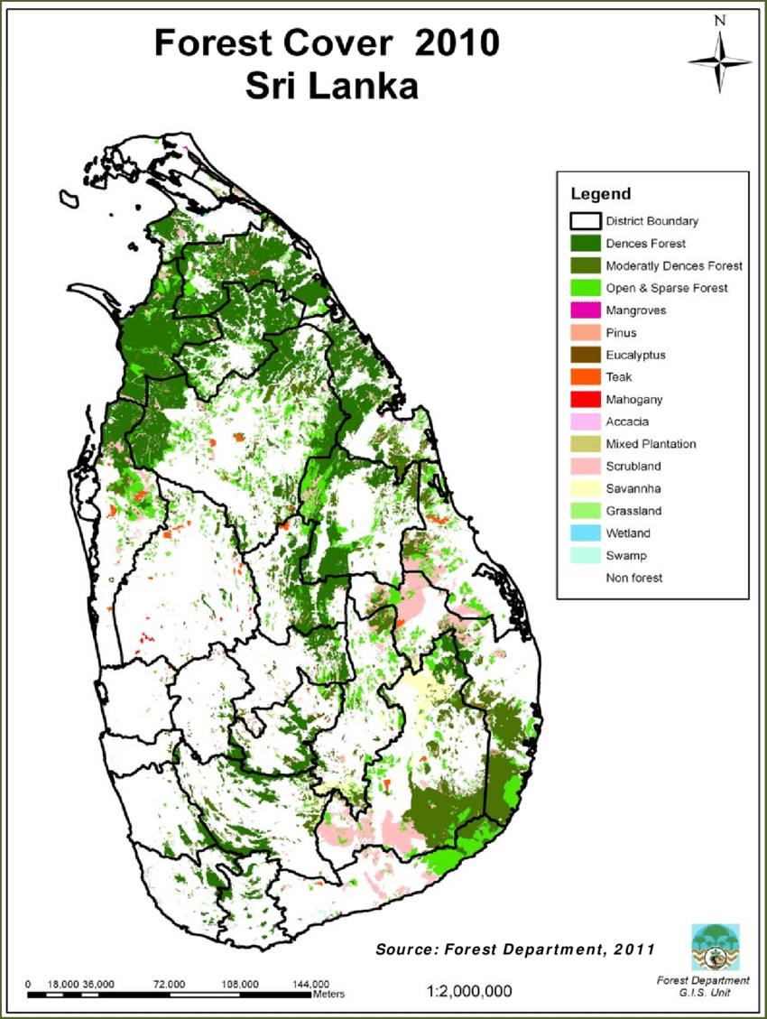 Forest Cover of Sri Lanka 2010