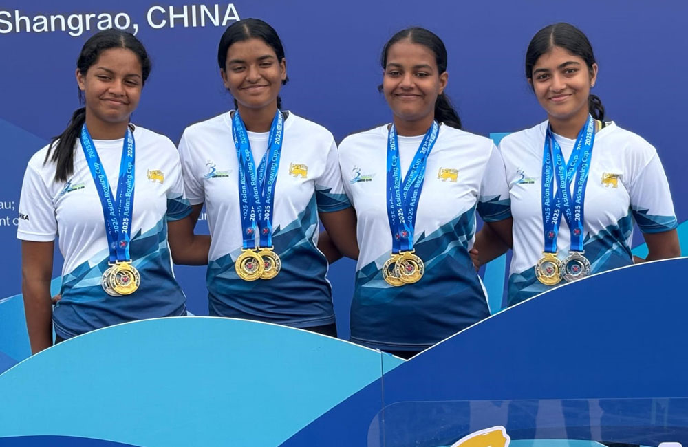 ආසියානු ඔරු පැදීමේ කාන්තා කනිෂ්ඨ අංශයේ රන්පදක්කම ශ්‍රී ලංකාවට