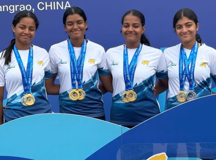 ආසියානු ඔරු පැදීමේ කාන්තා කනිෂ්ඨ අංශයේ රන්පදක්කම ශ්‍රී ලංකාවට