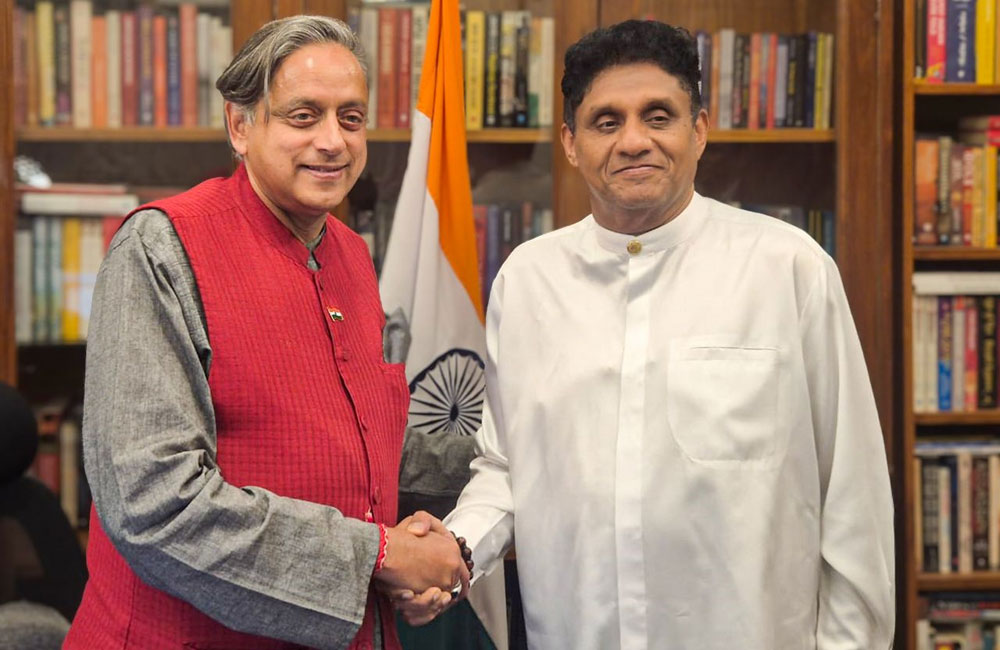 සජිත් ප්‍රේමදාස, ඉන්දීය මන්ත්‍රී ආචාර්ය ශෂී තරූර් හමුවෙයි