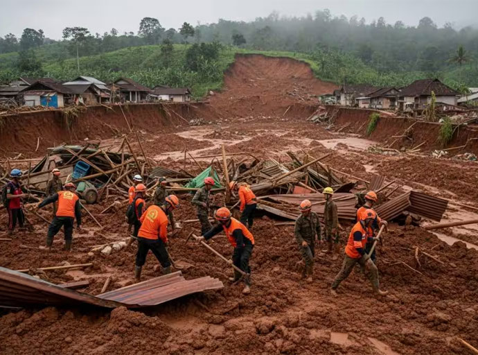 ජාවා නාය යාමකින් 18ක් නසිති