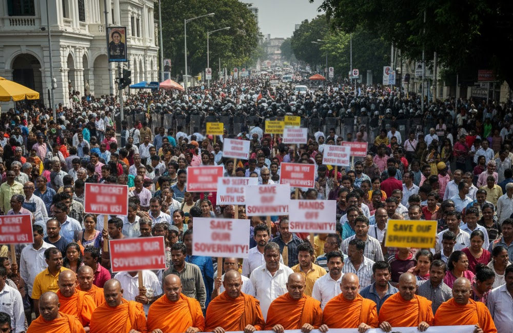 රහසිගත අමෙරිකානු-ශ්‍රී ලංකා ආරක්ෂක ගිවිසුමට බලවත් විරෝධයක්