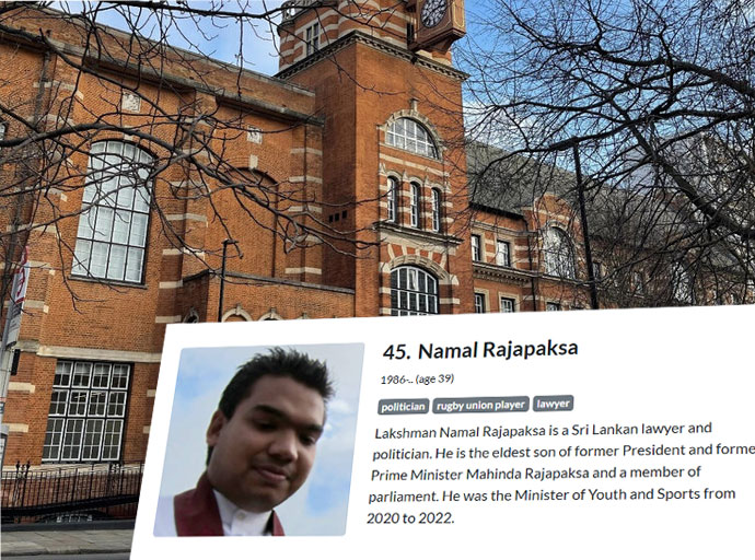 City University of London සරසවියේ විශේෂ ආදි විද්‍යාර්ථීන් 100 දෙනෙකුගේ ලැයිස්තුවේ නාමල්ගේ නමත් !