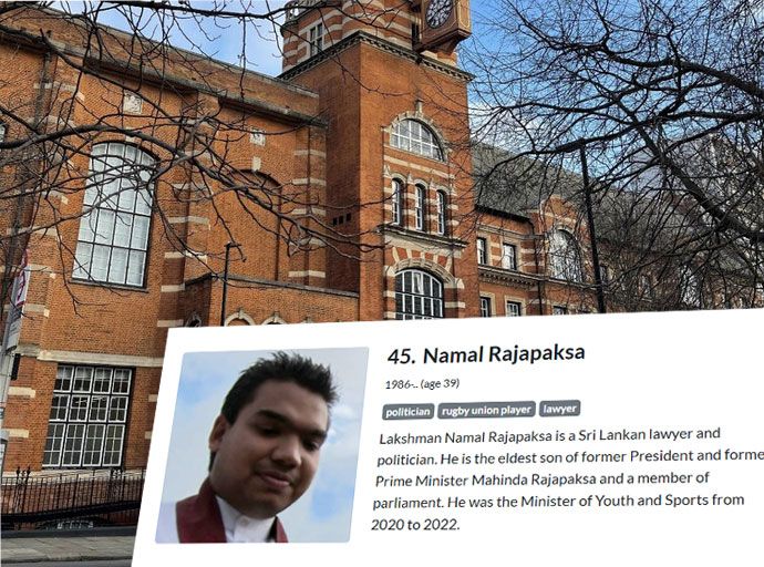 City University of London සරසවියේ විශේෂ ආදි විද්‍යාර්ථීන් 100 දෙනෙකුගේ ලැයිස්තුවේ නාමල්ගේ නමත් !