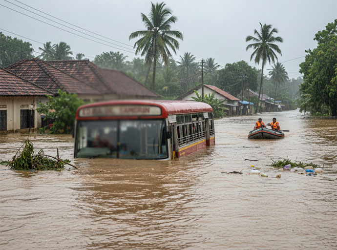 වහල මත සිටි මගීන් 67 දෙනාම බේරා ගැනේ