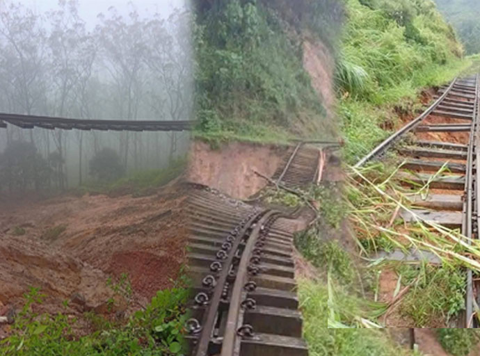 ආපදා නිසා දුම්රිය මාර්ගවලින් භාවිතයට ගතහැක්කේ 30%ක් පමණයි
