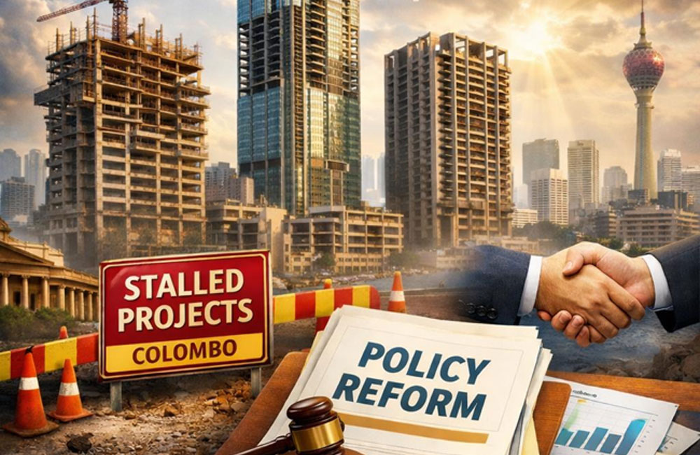 අත් හිටුවා තිබෙන කොළඹ නගරයේ දැවැන්ත මිශ්‍ර සංවර්ධන ව්‍යාපෘති