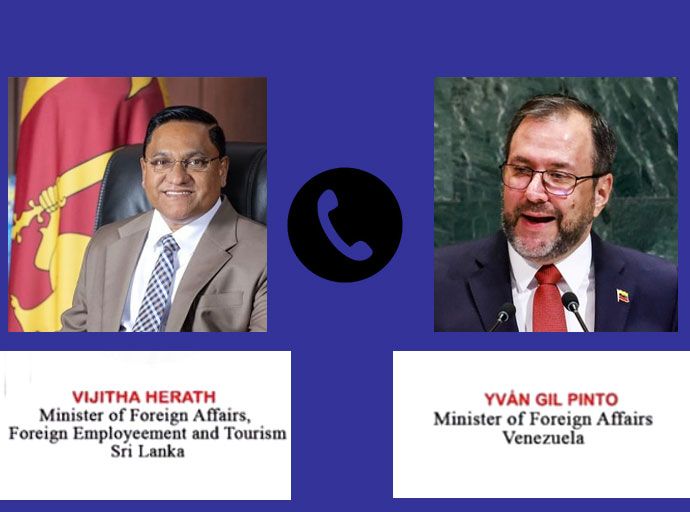 ඇමති විජිත සහ වෙනිසියුලානු විදේශ ඇමති ගිල් පින්ටො අතර දුරකථන සංවාදයක්