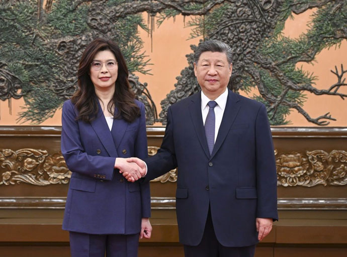 චීන ජනපති සහ චීන තායිවාන ප්‍රදේශයේ Kuomintang පක්ෂ සභාපතිනිය අතර හමුවක්