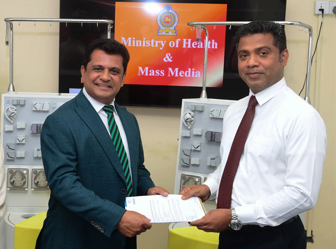 රුධිර ප්ලස්මා හුවමාරු කිරීම සඳහා භාවිත කරන අතිනවීන යන්ත්‍ර දෙකක් සෞඛ්‍ය අමාත්‍යාංශයට පරිත්‍යාග කෙරේ