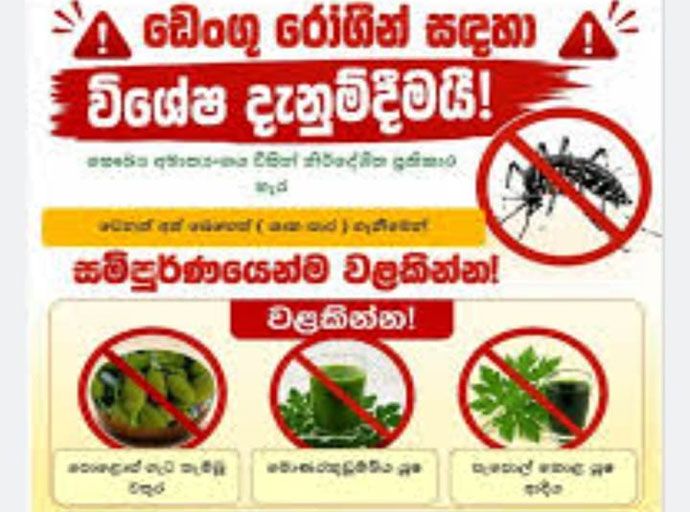 ඩෙංගු රෝගය සඳහා අත් බෙහෙත් භාවිත කිරීමෙන් වළකින්න - විශේෂඥ වෛද්‍ය සමින්ද ආරියරත්න