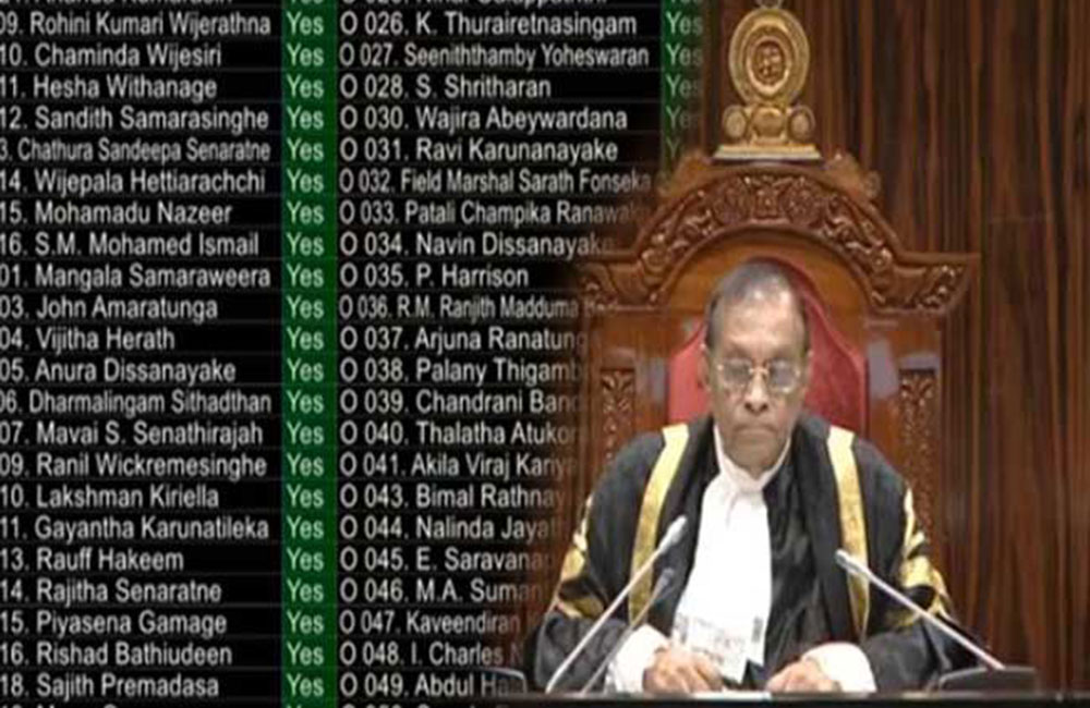  කුමන්ත්‍රණ ආණ්ඩුව වියදම්කර හමාරයි :  යෝජනාවට පක්ෂව ජන්ද 123 යි !