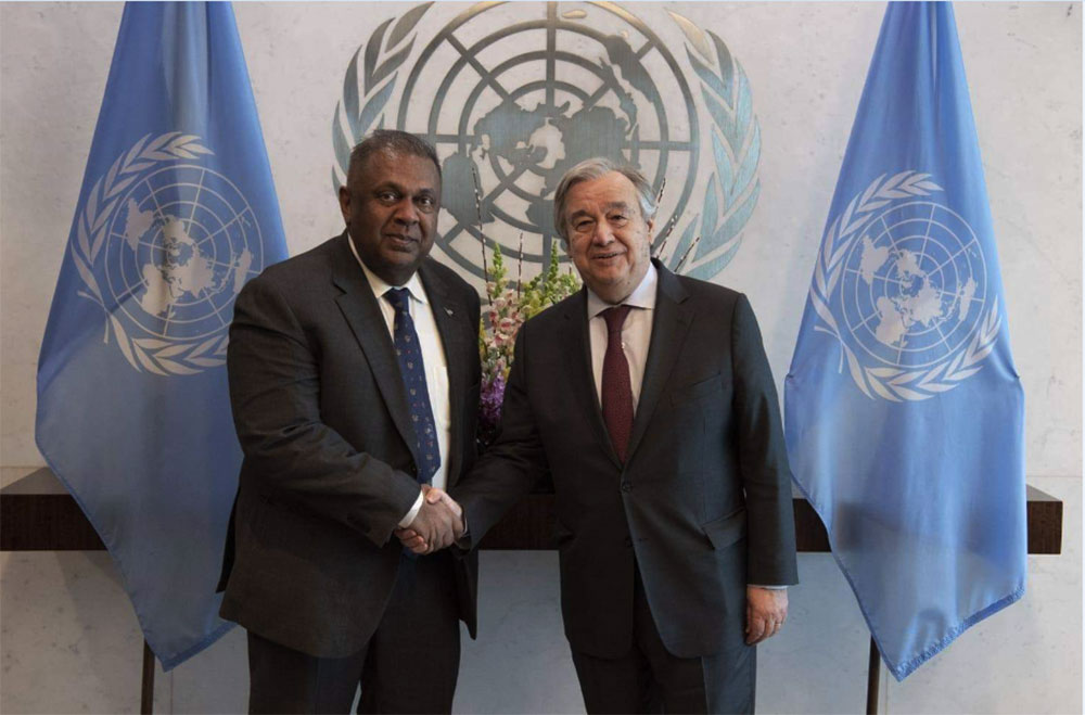 ඇමැති මංගල සහ එක්සත් ජාතීන්ගේ මහ ලේකම් අතර හමුවක් !