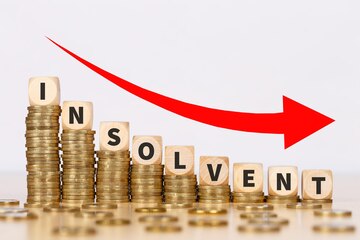 insolvent symbolic photo insolvency bankrupt depts money finance economic crisis business concept coins 770123 11