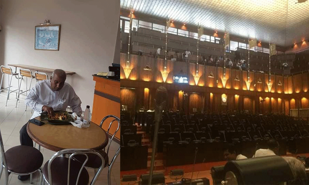 කුමන්ත්‍රණ ආණ්ඩුවේ මන්ත්‍රීන් පාර්ලිමේන්තු ගියේ දිවා ආහාරයට පමණයි !